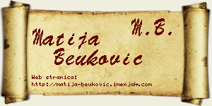 Matija Beuković vizit kartica